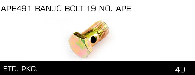 APE491 BANJO BOLT 19 NO. APE